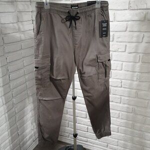 NWT Bluenotes Men's Size XL Dark Grey Elastic & Tie Waist Relaxed Cargo Jogger